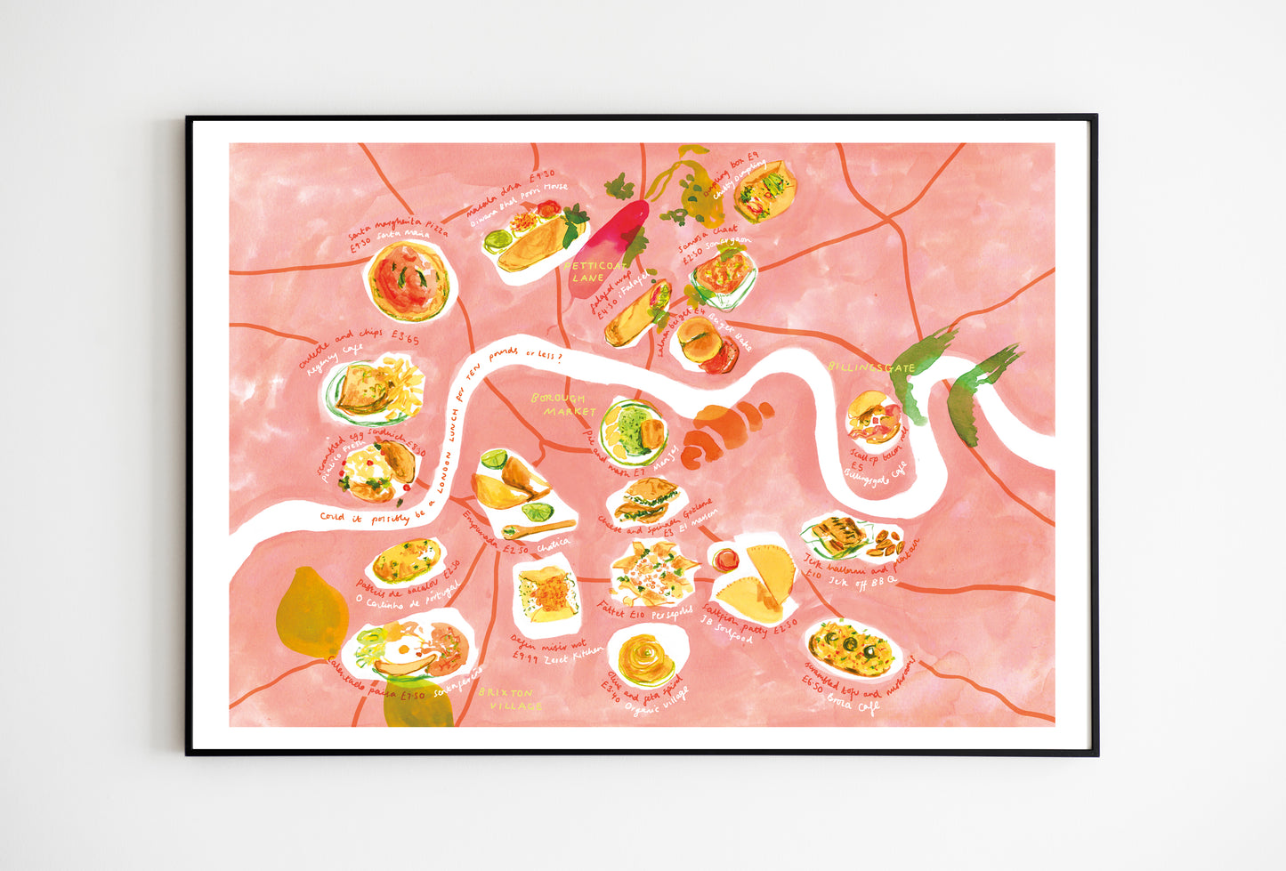 Map of London Lunches - Giclee Print